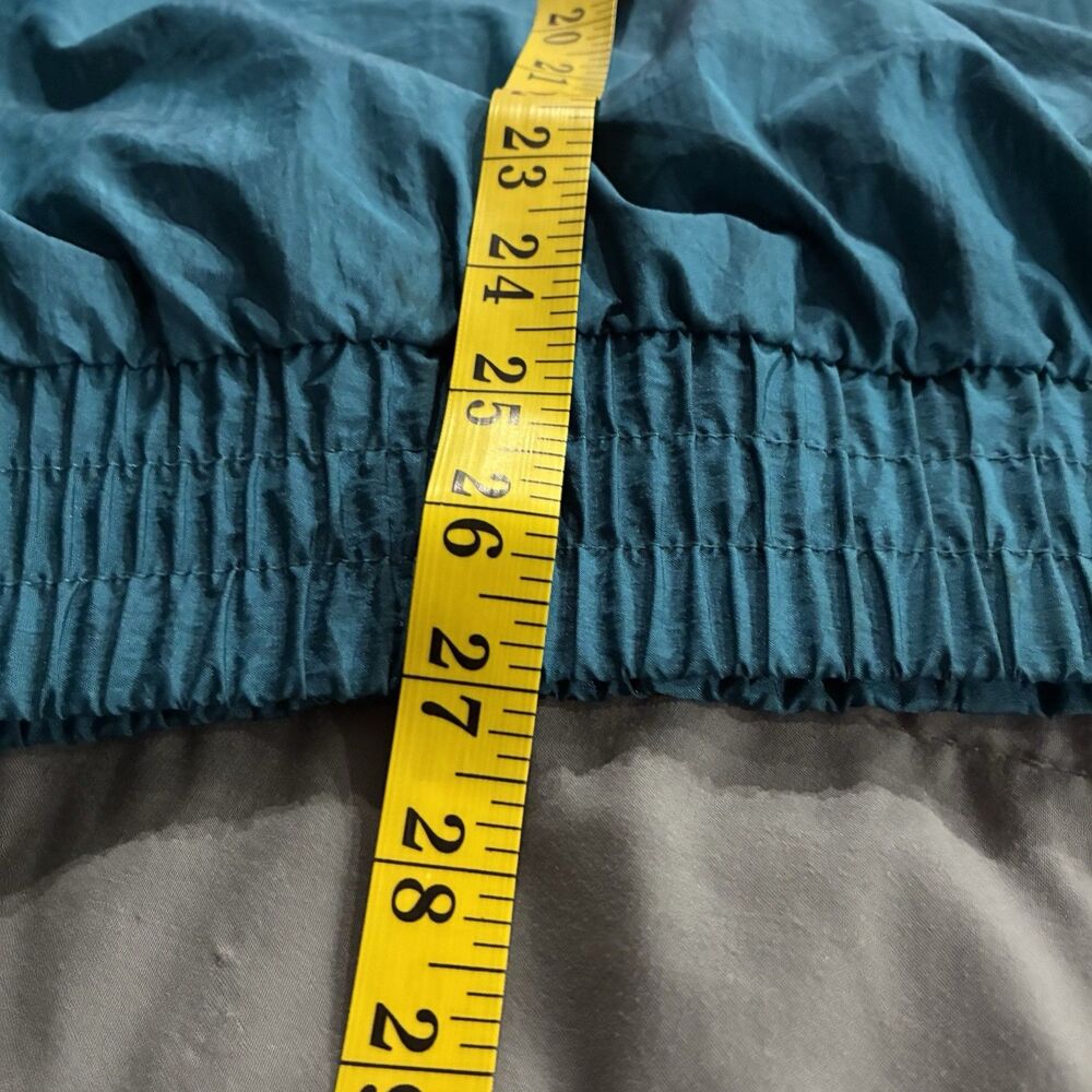 Vintage 80s Color Block Windbreaker Jacket Pink Teal Equestrian Scarf Print Sz L - Picture 10 of 11